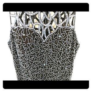 Vintage Navy Evening Gown